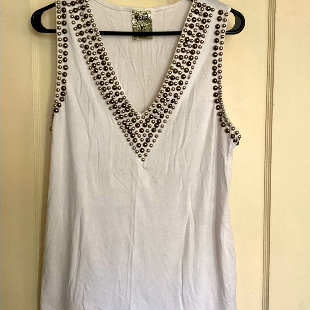 Vocal Studded White butter soft tank